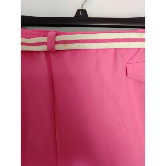VINTAGE Laurente Pants Womens 42 Pink Elastic Waist Pull On w/ striped bel USA - Picture 9 of 10